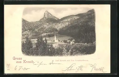 AK Kreuth, Dorf mit Leonhardstein