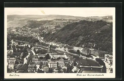 AK Bad Ems, Blick zur Bismarcksäule