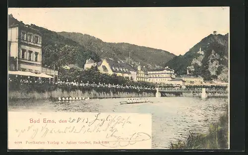 AK Bad Ems, Blick zum Ort am Wasser