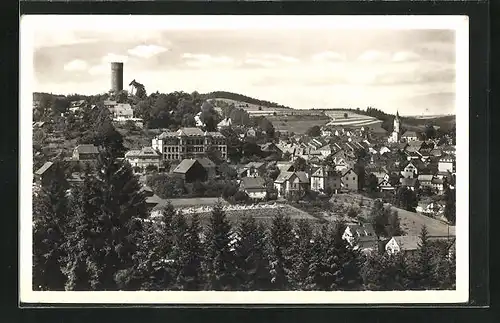 AK Lobenstein (Thür.), Blick vom Geiersberg auf den Ort