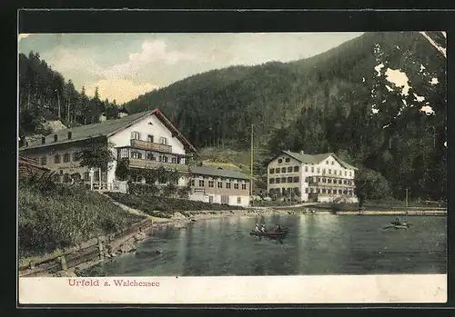 AK Urfeld am Walchensee, Hotel Post und Jäger am See