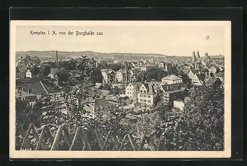 AK Kempten i. A., Panorama von der Burghalde aus