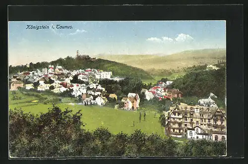 AK Königstein / Taunus, Panoramablick auf die Ortschaft