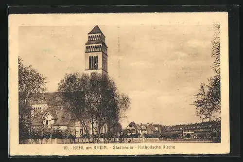 AK Kehl / Rhein, Stadtweier, Katholische Kirche