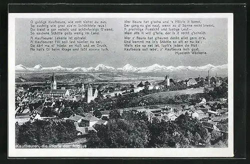 AK Kaufbeuren, Panoramablick auf den Ort