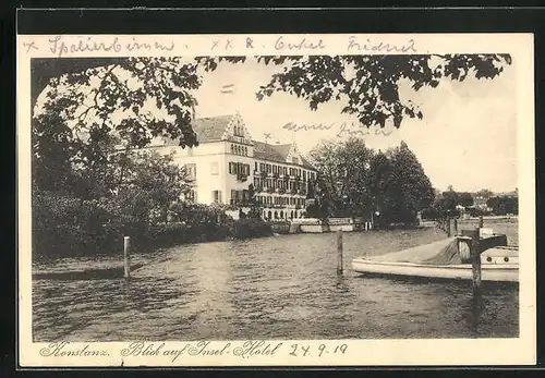 AK Konstanz, Blick zum Insel-Hotel