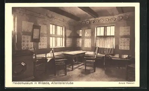 AK Wilsede, Heidemuseum Innenansicht - Altenteilerstube
