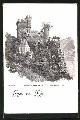 AK Trechtingshausen, Schloss Rheinstein am Rhein
