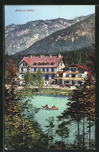 AK Grainau, Ansicht vom Badersee-Hotel