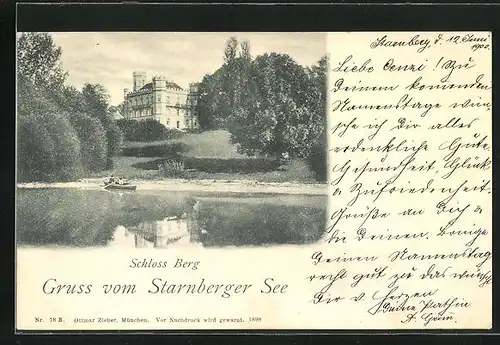 AK Berg, Schloss Berg vom Starnberger See