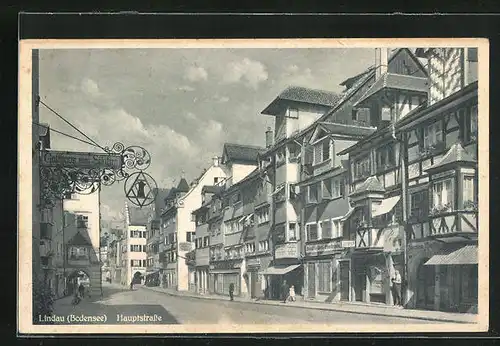 AK Lindau i. Bodensee, Hauptstrasse mit dem Gasthaus zum Süntzen