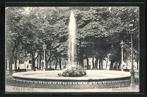 AK Augsburg, Königsplatz mit Brunnen