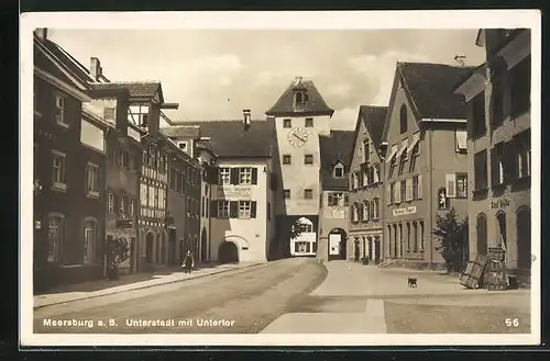 AK Meersburg a. B., Unterstadt mit Hotel Schiff und Untertor