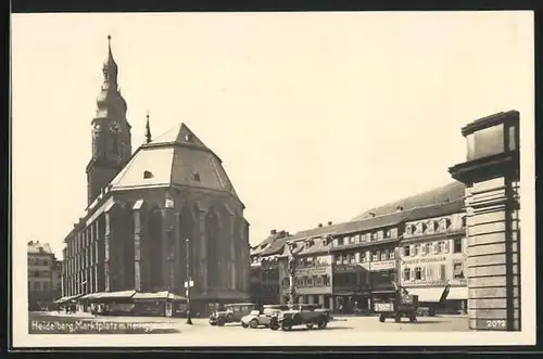 AK Heidelberg, Marktplatz mit Heiliggeistkirche