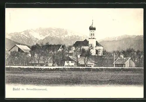 AK Bichl, Ortsansicht mit Kirche