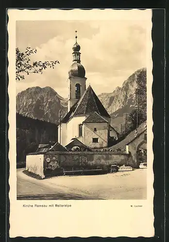 AK Ramsau, Kirche mit Reiteralpe