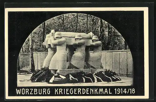AK Würzburg, Blick zum Kriegerdenkmal