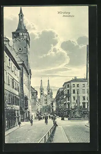 AK Würzburg, Blick in die Domstrasse