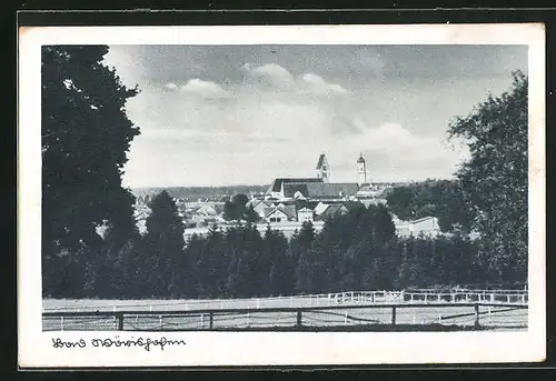 AK Bad Wörishofen, Ortspartie aus der Ferne