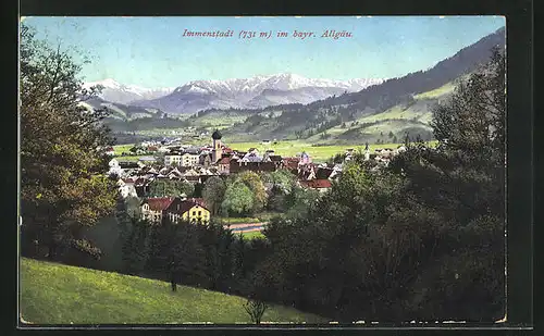 AK Immenstadt i. bayr. Allgäu, Ortsansicht mit Umbegung