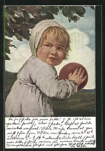 Künstler-AK Ludwig von Zumbusch: Kind mit dem Ball