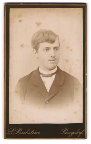 Fotografie L. Bechstein, Burgdorf, Portrait junger Herr in Anzug mit Fliege