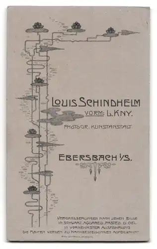 Fotografie L. Schindhelm, Ebersbach i. S., Portrait hübscher Bube mit Hut im Anzug