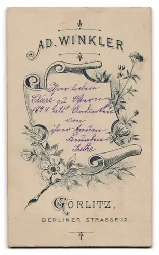 Fotografie Ad. Winkler, Görlitz, Portrait schönes Fräulein mit Halskette