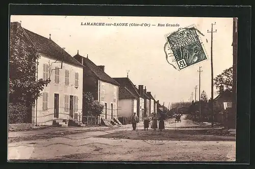 AK Lamarche-sur-Saone, Rue Grande, Strassenpartie