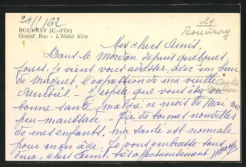 AK Rouvray, Grand` Rue et L`Hotel Kira