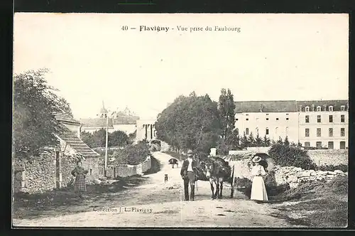 AK Flavigny, Vue prise du Faubourg