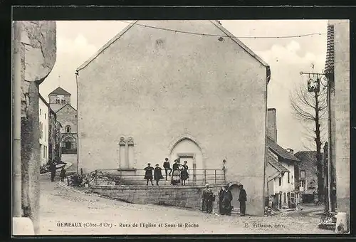 AK Gemeaux, Rues de l`Eglise et Sous-la-Roche