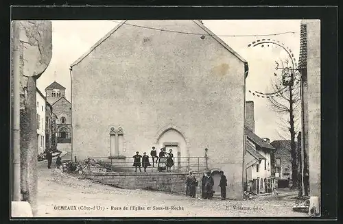 AK Gemeaux, Rues de l`Eglise et Sous-la-Roche