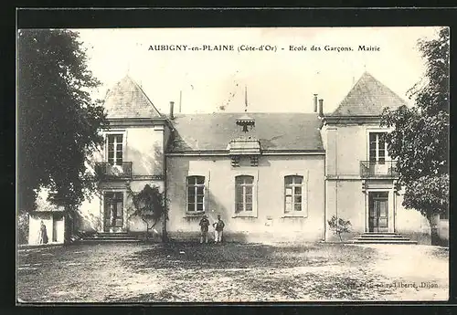 AK Aubigny-en Plaine, Ecole des Garcons, Mairie
