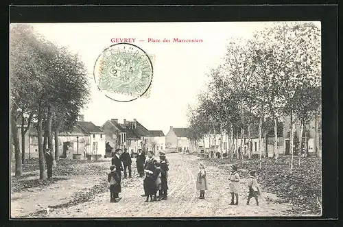 AK Gevrey, Place des Marronniers