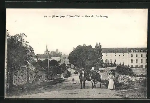 AK Flavigny, Vue du Faubourg