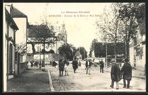 AK Saulieu, Avenue de la Gare et Rue Sallier
