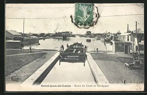 AK Saint-Jean-de-Losne, Bassin du Canal de Bourgogne