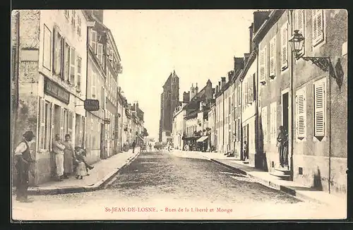 AK Saint-Jean-de-Losne, Rue de la Liberté et Monge