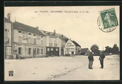 AK Les Laumes, Place de la Gare