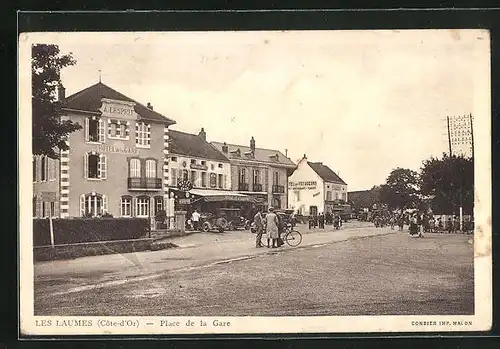 AK Les Laumes, Place de la Gare