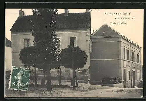 AK Villers-la-Faye, Ecole et Mairie