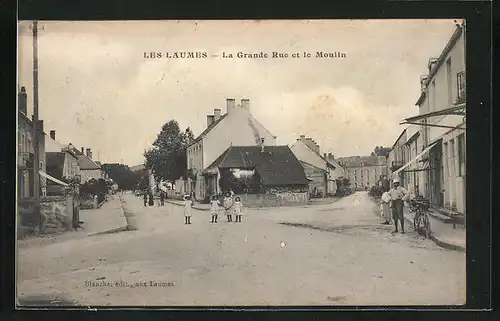 AK Les Laumes, La Grande Rue et le Moulin