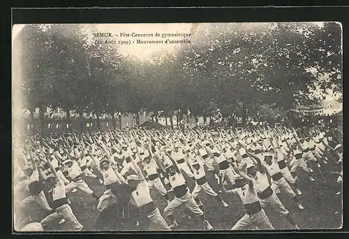 AK Semur, Fete-Concours de gymnastique, 22. Aout 1909