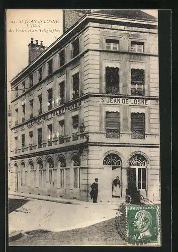 AK St-Jean-de-Losne, L`Hotel des Postes et des Télégraphes