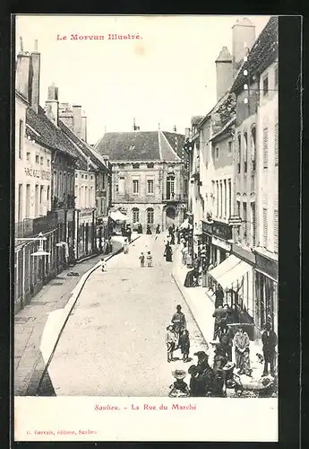 AK Saulieu, La Rue du Marché