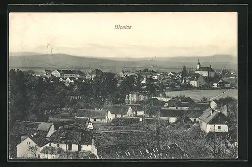 AK Blovice, Panorama vom Ort