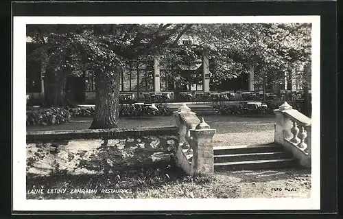 AK Lázne Letiny, Restaurant Zahradní, Blick zur Veranda