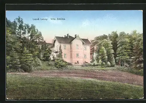 AK Lázne Letiny, Hotel Villa Zdenka im Sonnenschein