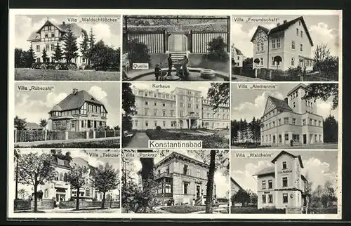 AK Konstantinsbad, Hotel Villa Rübezahl, Hotel Villa Teinzer, Hotel Villa Pankraz